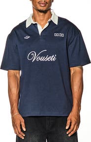 VOUSETI Post Game Embroidered Cotton Rugby Polo