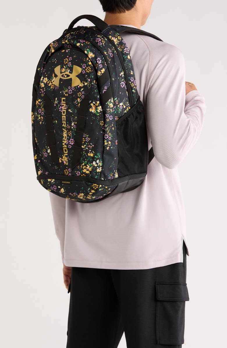 Under Armour Hustle 5.0 Backpack, Alternate, color, Black Floral