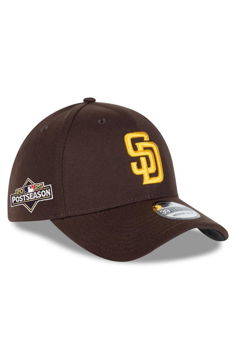 New Era Men's New Era Brown San Diego Padres 2025 MLB Postseason Side Patch 39THIRTY Flex Hat, Main, color, Brown