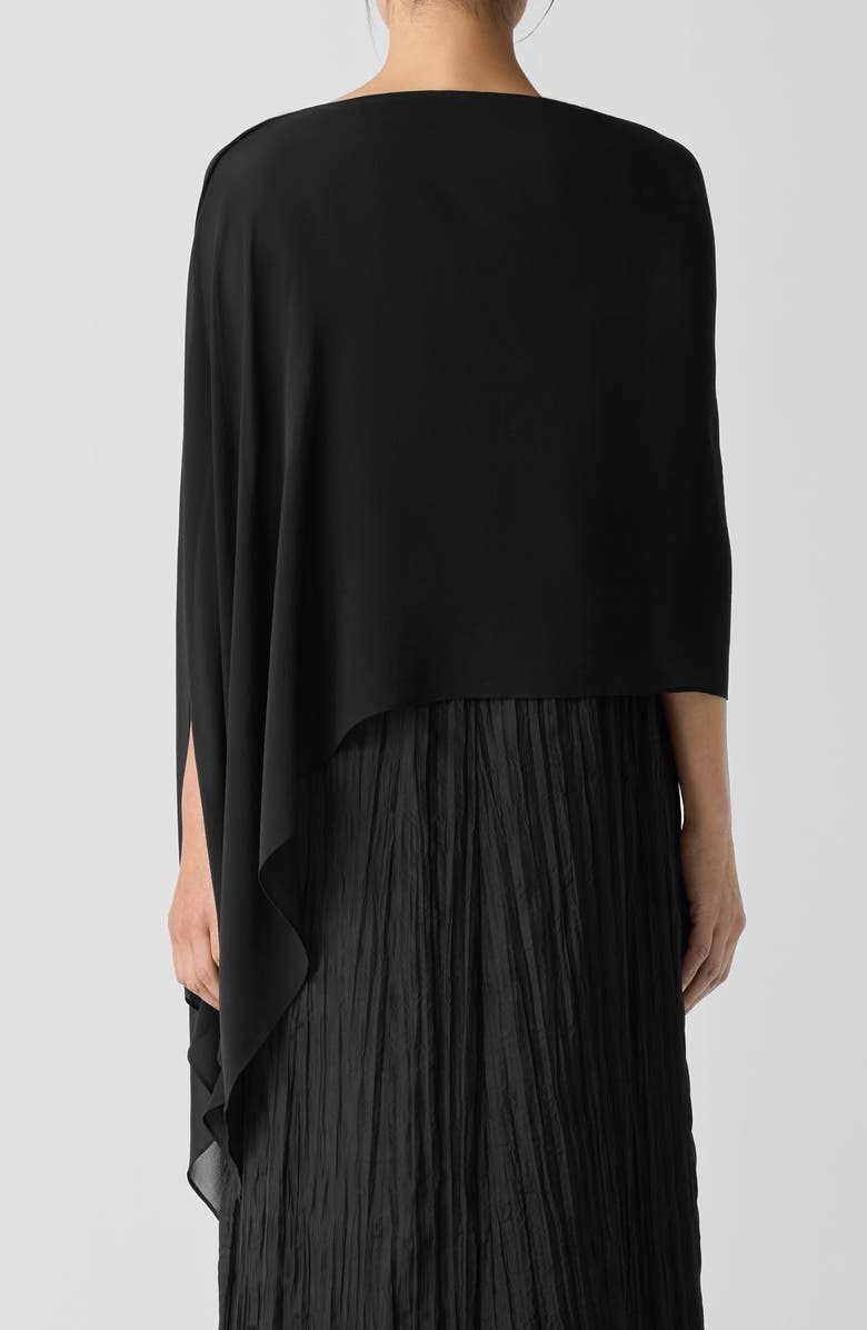 Eileen Fisher Tie Front Silk Jacket, Alternate, color, Black