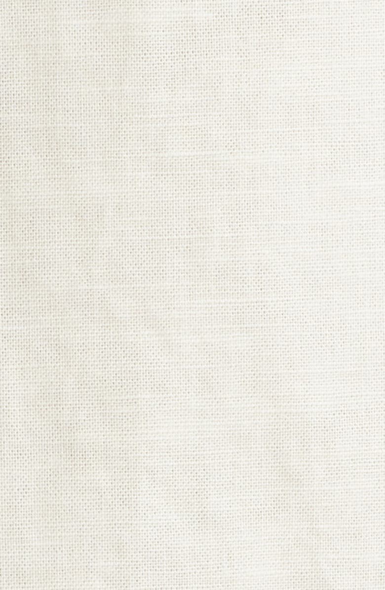 Percival Floral Embroidered Short Sleeve Cotton & Linen Button-Up Shirt, Alternate, color, Off White