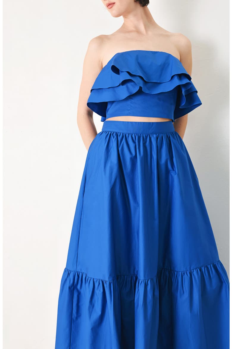 Ruffle Tube Top, Alternate, color, BLUE