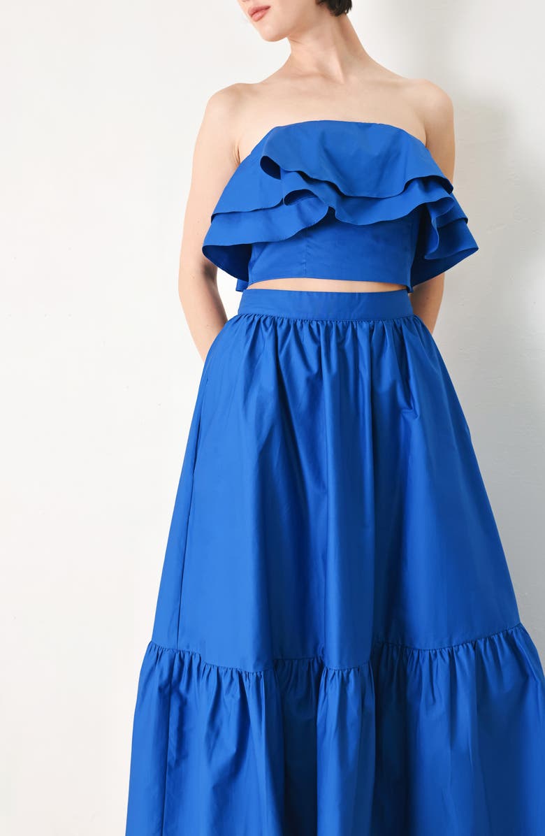 FREEMARKET Ruffle Tube Top, Alternate, color, Blue