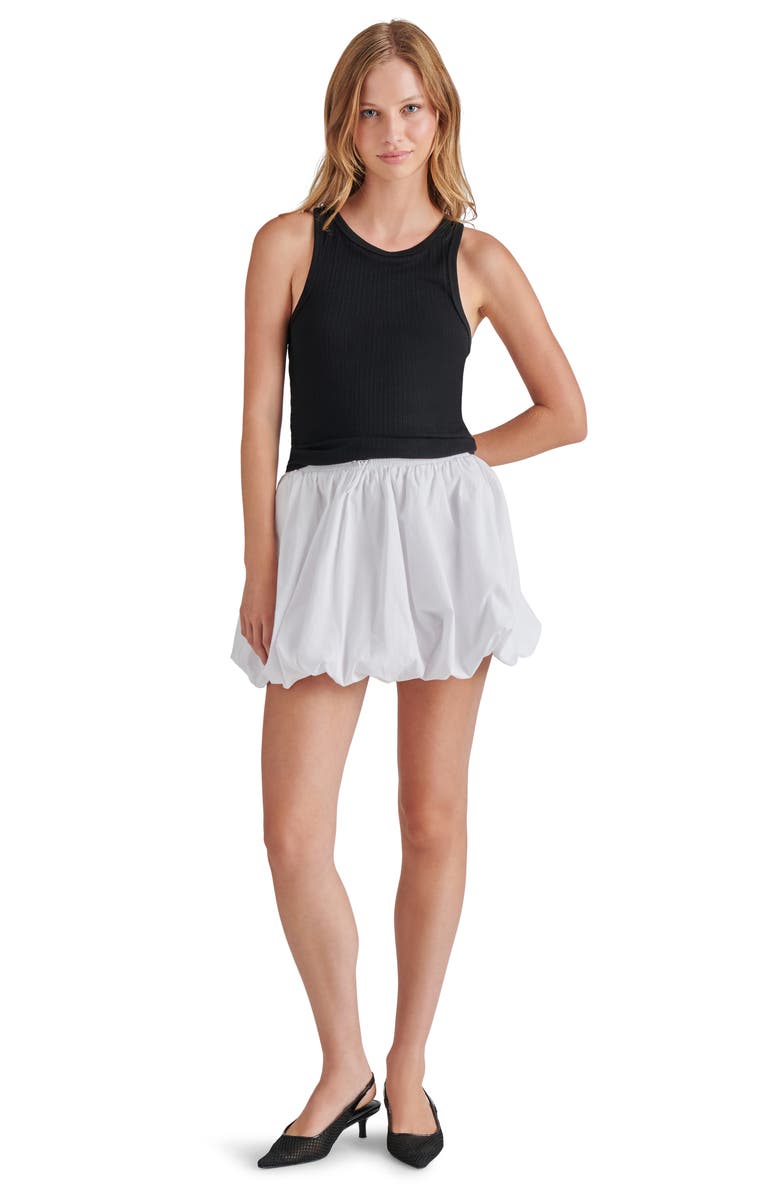 Steve Madden Savona Cotton Drawcord Bubble Hem Miniskirt, Alternate, color, White