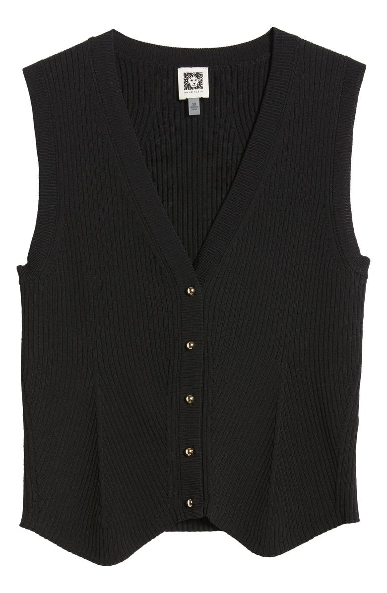 Anne Klein Fitted Direction Rib Sweater Vest, Alternate, color, 