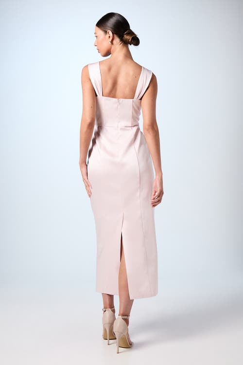 Coast Corset Column Midi Bridesmaids Dress In Pink