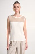 Joseph Ribkoff Soft Knit Straight Cami With Mesh Yoke