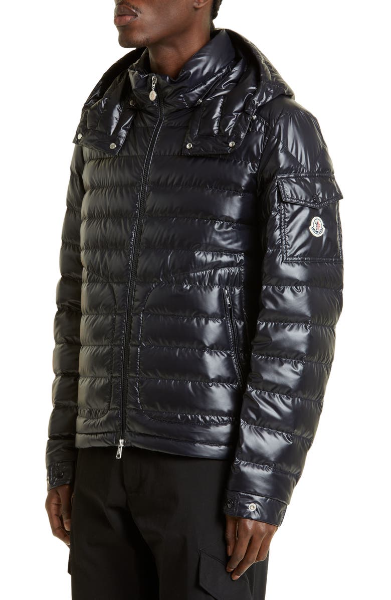 Moncler Lauros Recycled Polyester Down Jacket, Alternate, color, Navy