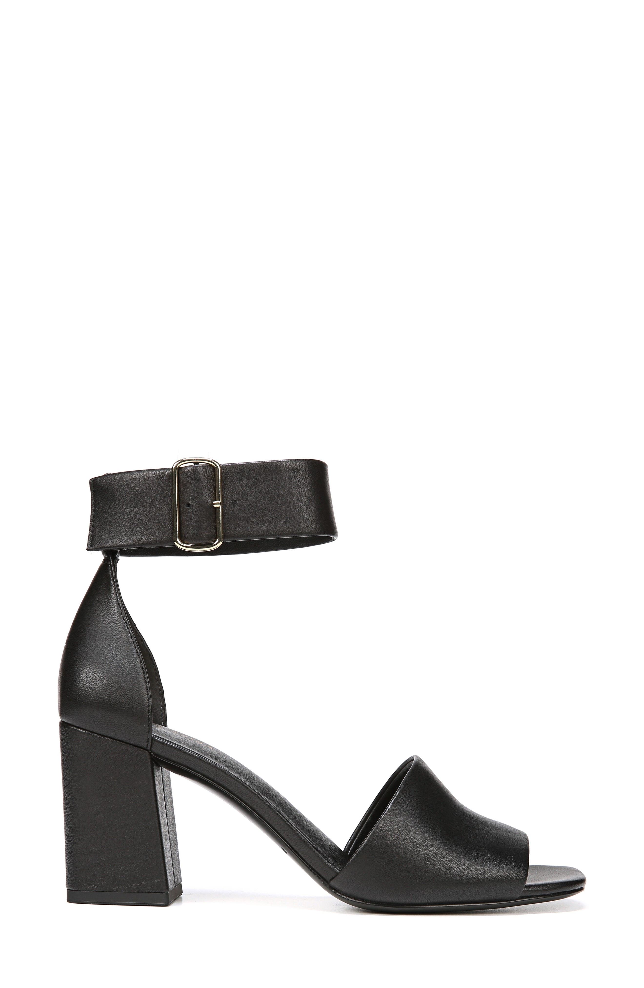Evonne Ankle Strap Sandal, Alternate, color, BLACK LEATHER