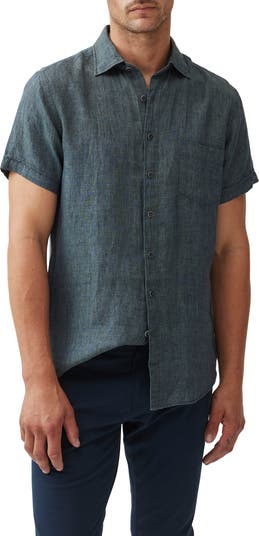 Palm Beach Sports Fit Short Sleeve Linen Button-Up Shirt