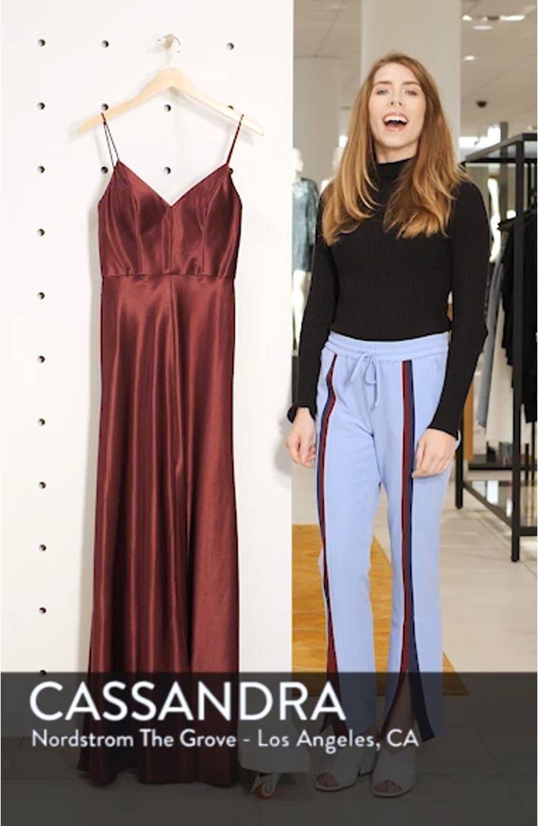 Dina V-Neck Satin Crepe Gown, sales video thumbnail