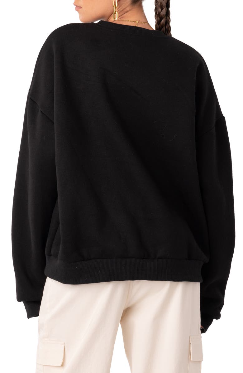 EDIKTED Believe Graphic Cotton Blend Sweatshirt, Alternate, color,