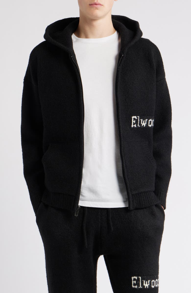 Elwood Hooded Zip Cardigan, Main, color, Black