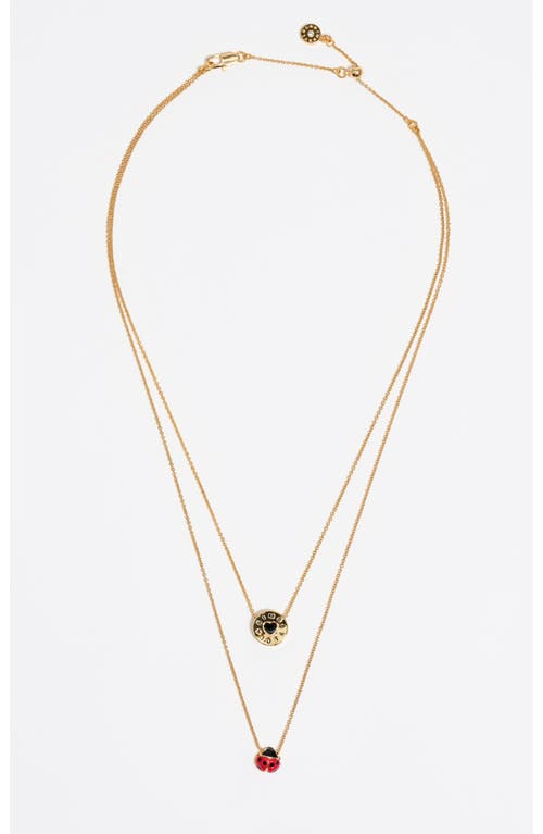 Bimba Y Lola Ladybug Logo Double-layer Necklace In Gold