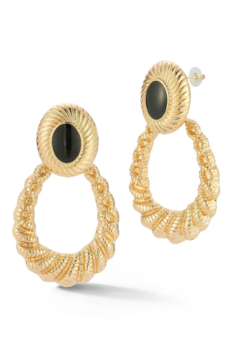 Twisted Doorknocker Drop Earrings, Main, color, GOLD