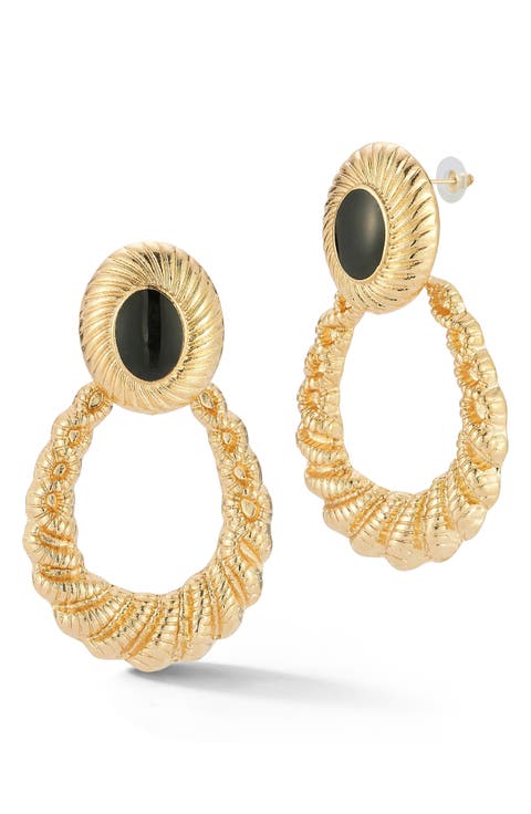 Twisted Doorknocker Drop Earrings