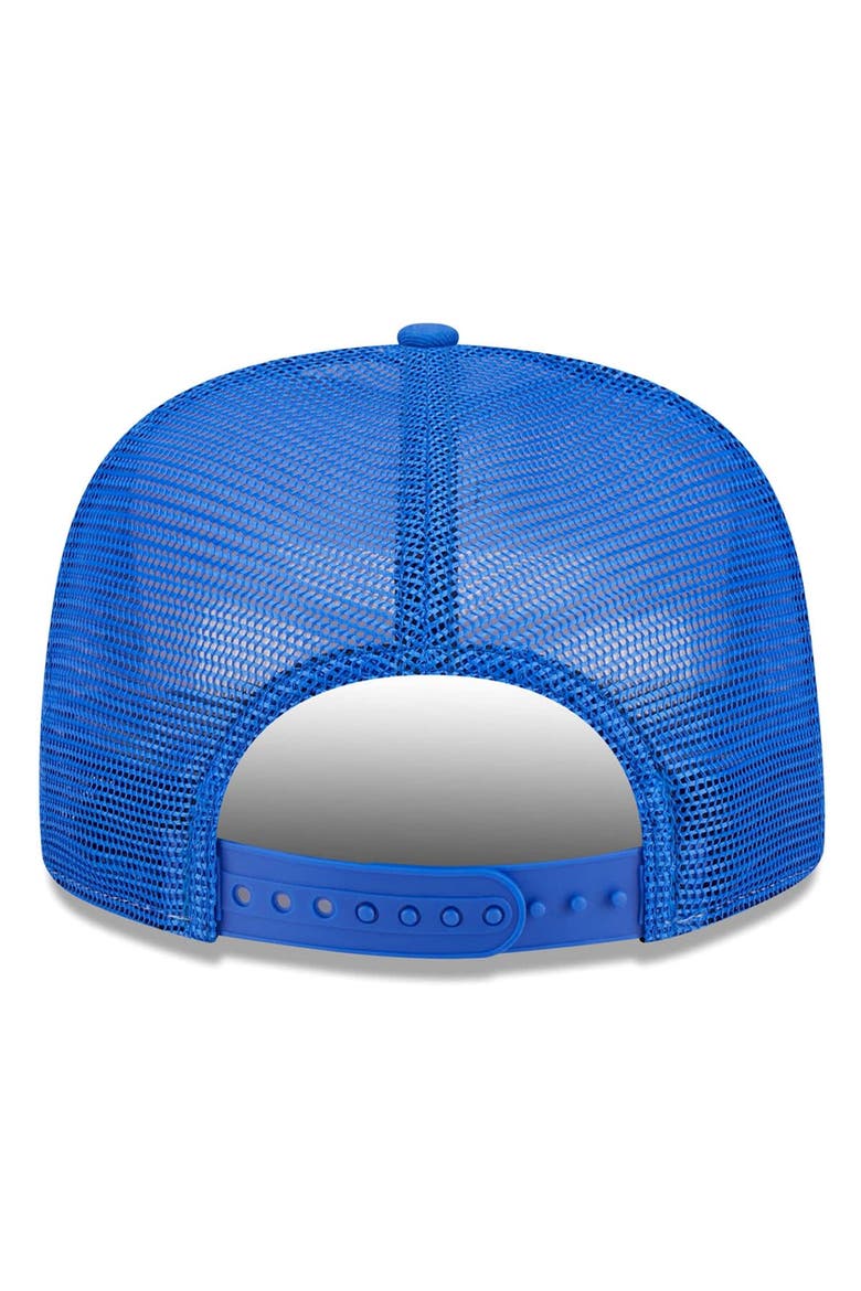 Men's New Era White/Royal Los Angeles Rams Banger 9FIFTY Trucker Snapback Hat, Alternate, color, White
