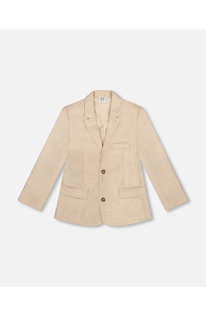 Deux par Deux Little Boy's Two Button Blazer Light Taupe, Main, color, 