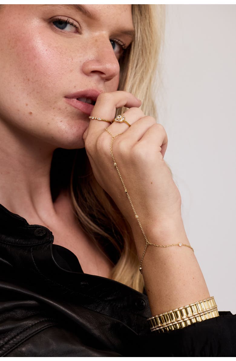 Electric Picks Starlet Crystal CZ Hand Chain Bracelet, Alternate, color, Gold