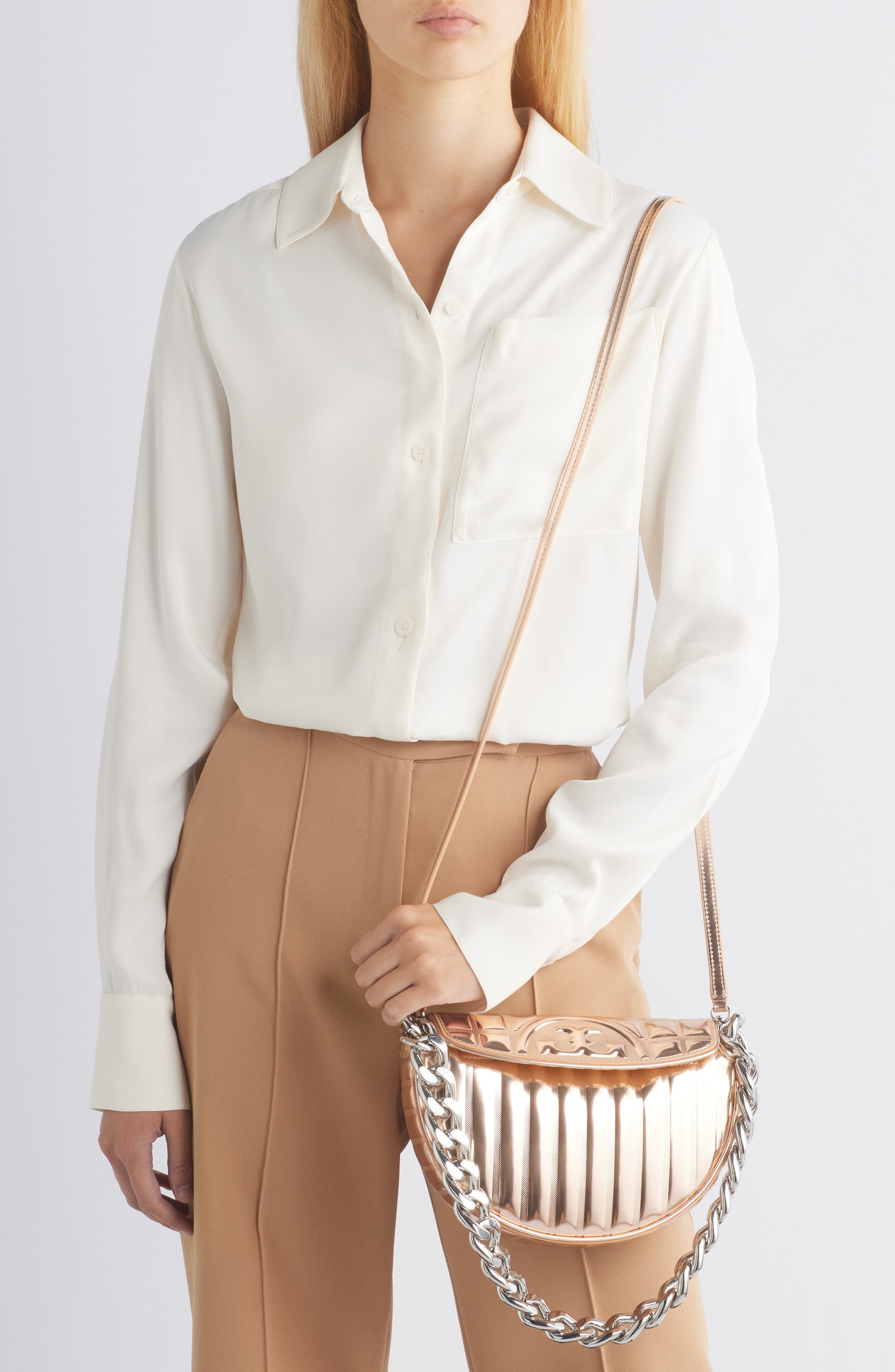 Mini Fleming Soft Metallic Crescent Shoulder Bag (Women) | Nordstrom