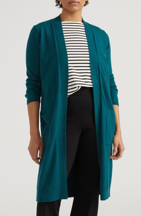 Long Open Front Cardigan (Plus)