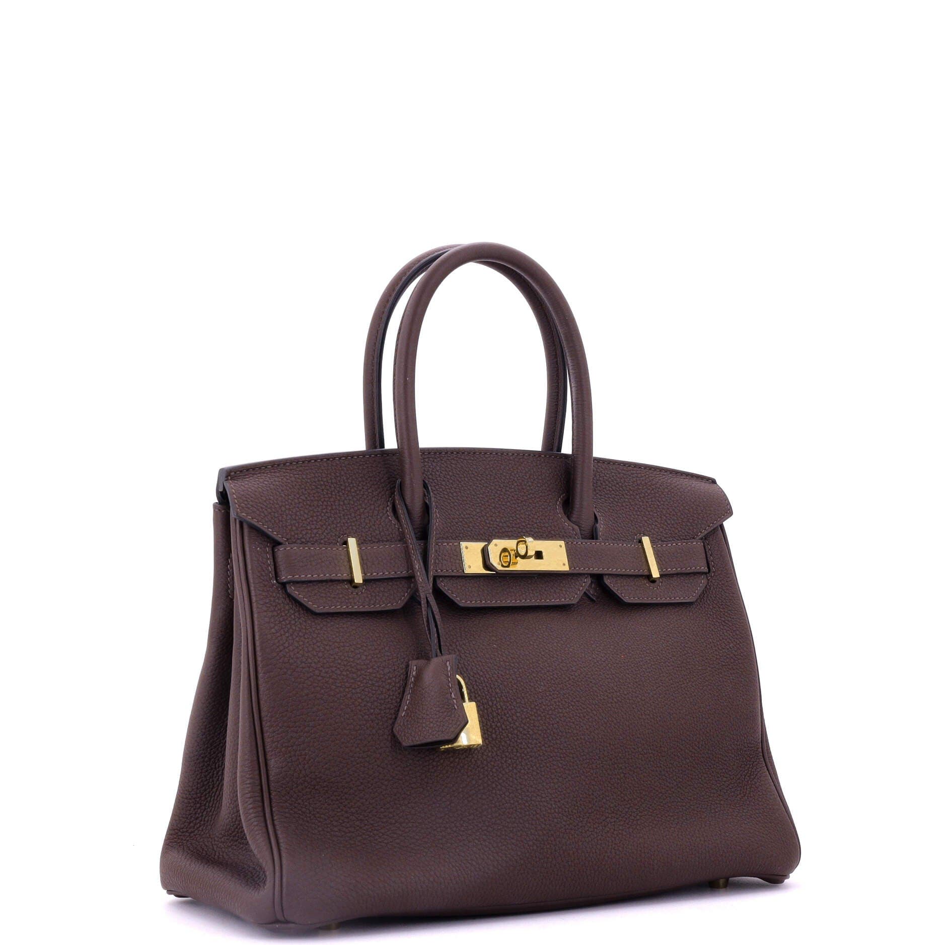 Pre-Owned Hermes Birkin Handbag Brown Novillo with Gold Hardware 30, Alternate, color, 