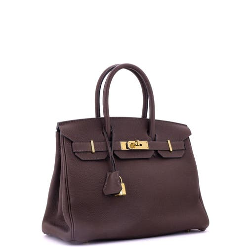 Pre-owned Hermes Hermes Birkin Handbag Brown Novillo With Gold Hardware 30 In Brown