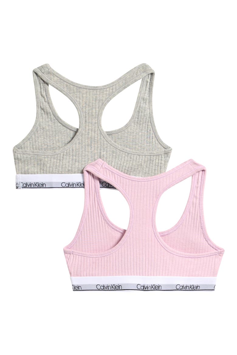Kids' 2-Pack Wide Rib Bralettes, Alternate, color, HAWAII ORCHID