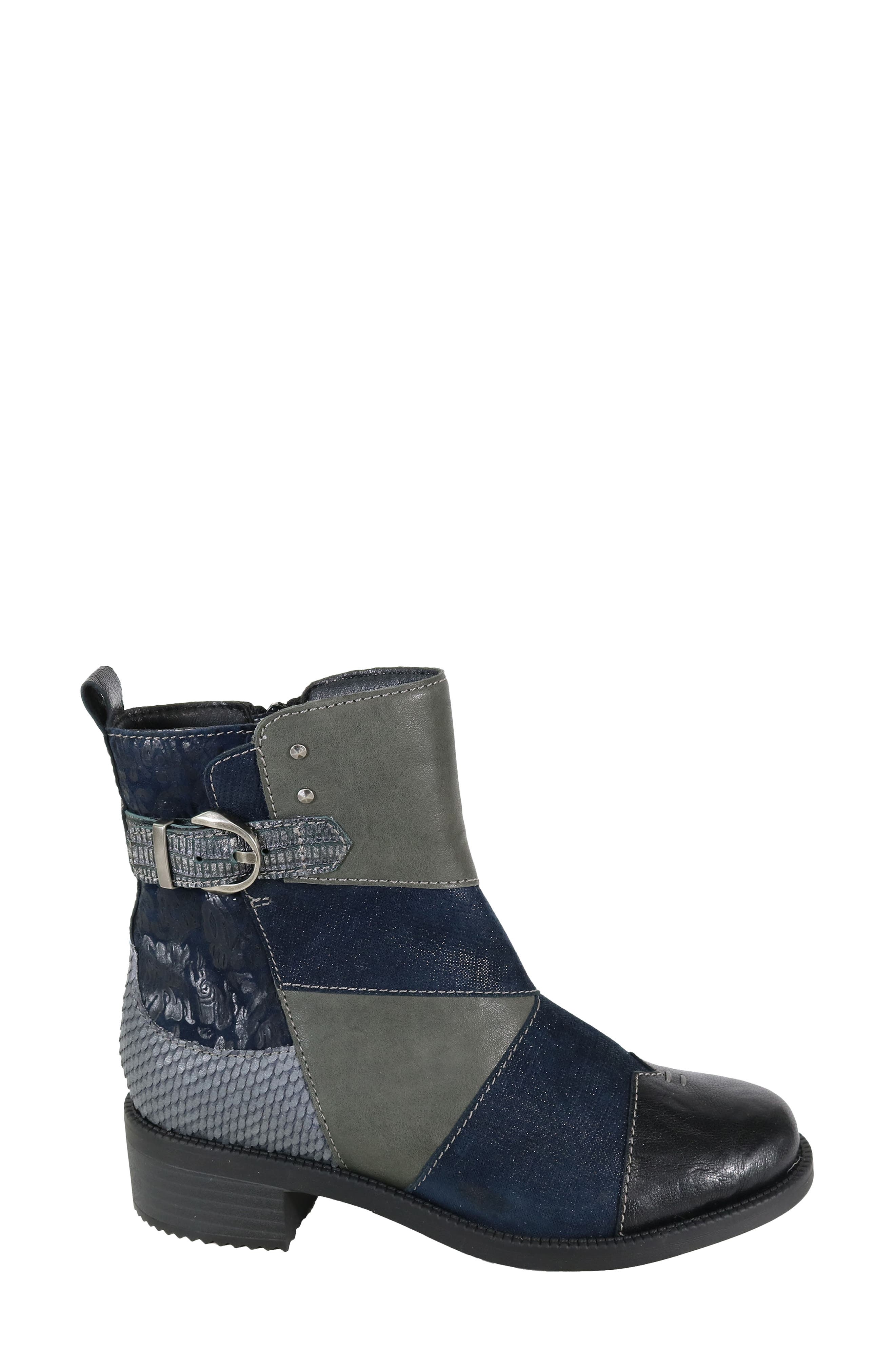 David Tate Swinger Cap Toe Bootie, Alternate, color, Black/ Grey/ Blue