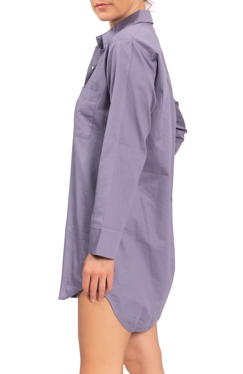 Everyday Ritual Rick Cotton Sleep Shirt, Alternate, color, Violet