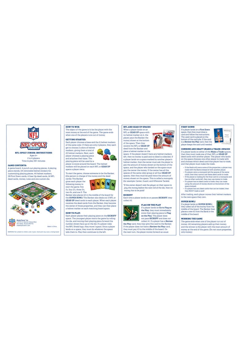 NFL Opoly Junior, Alternate, color, Multicolor