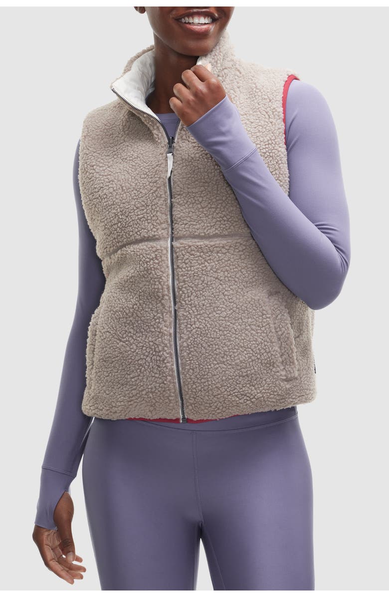 Peloton Cozy Fleece Reversible Vest, Alternate, color, Pearl