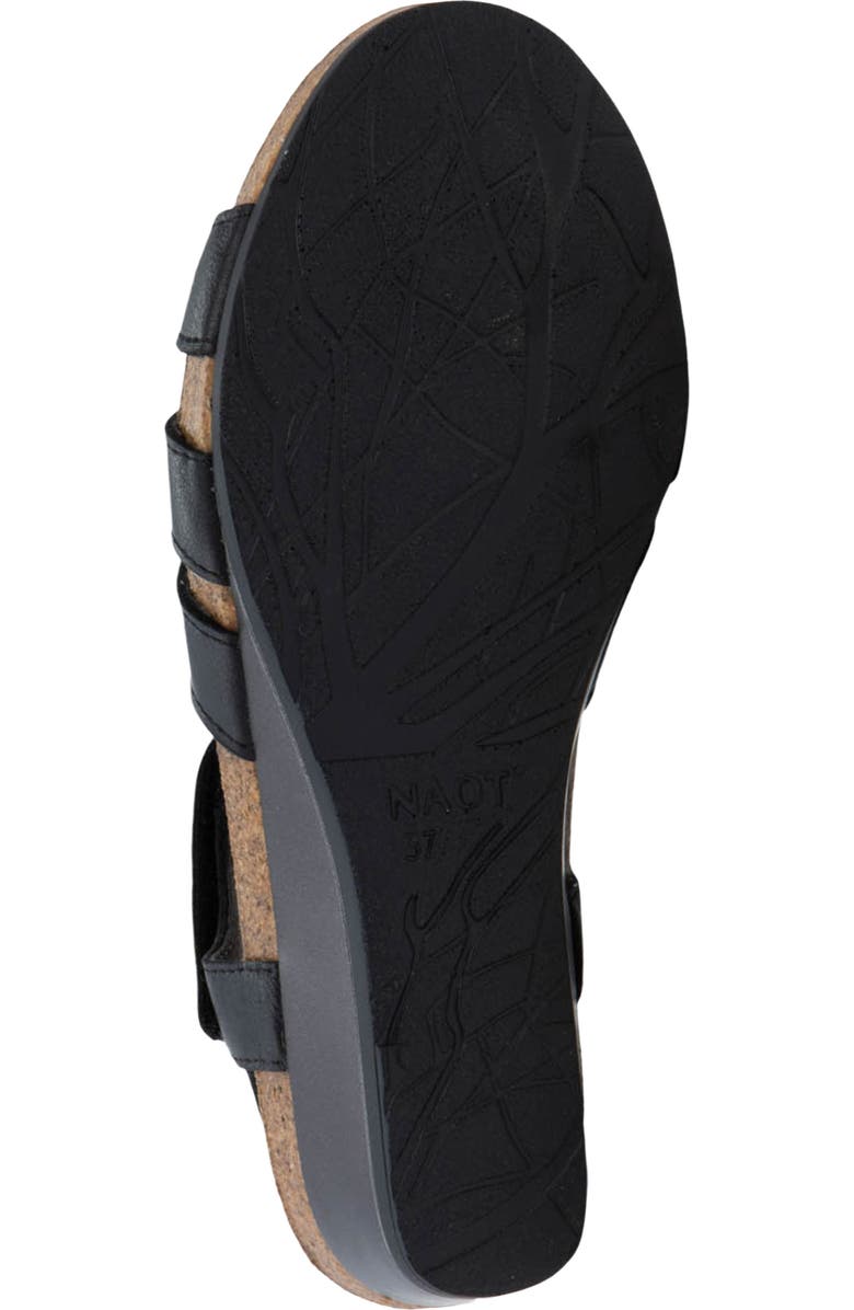 Naot Starlet Wedge Sandal, Alternate, color, Black Leather