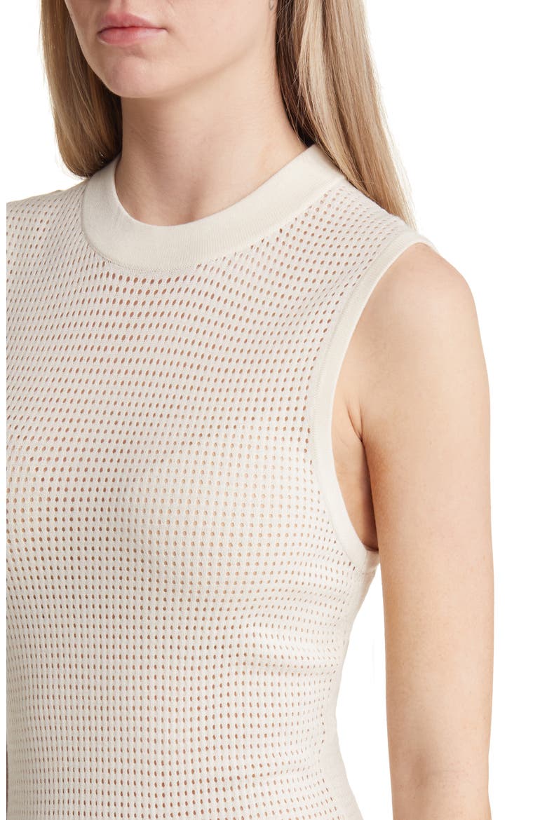 Sheer Open Knit Midi Sweater Dress, Alternate, color, IVORY DOVE