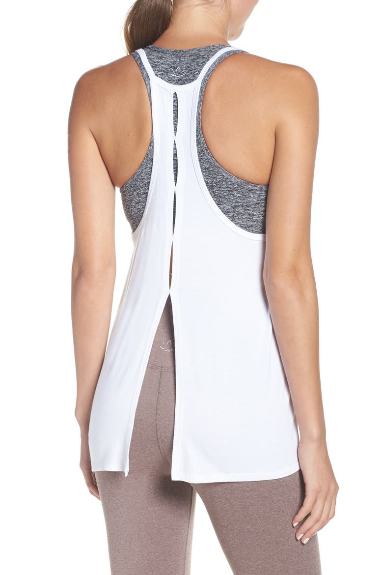Slink it Over Racerback Tank, Alternate, color, WHITE
