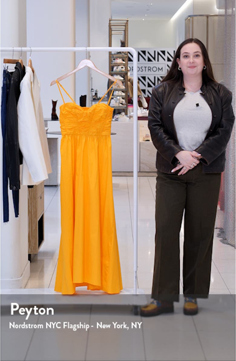 Ruched Corset Maxi Dress with Removable Straps, sales video thumbnail