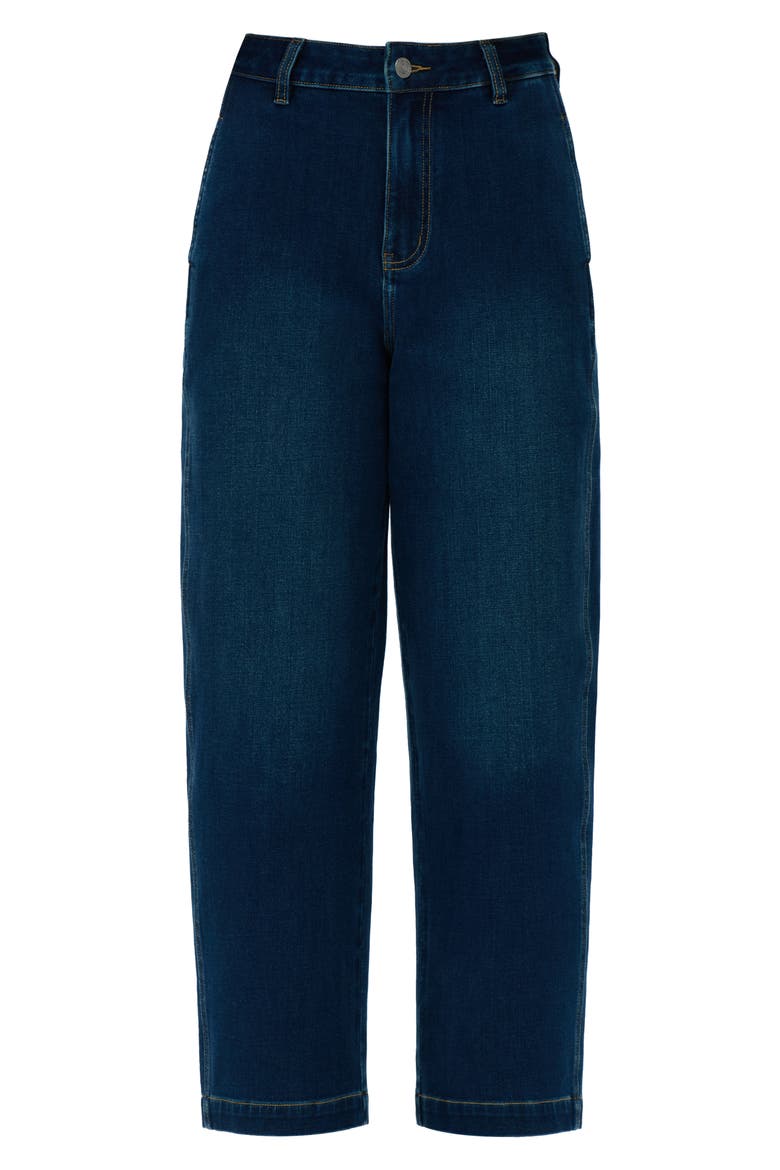 Harem High Waist Straight Leg Jeans, Alternate, color, DARK BLUE