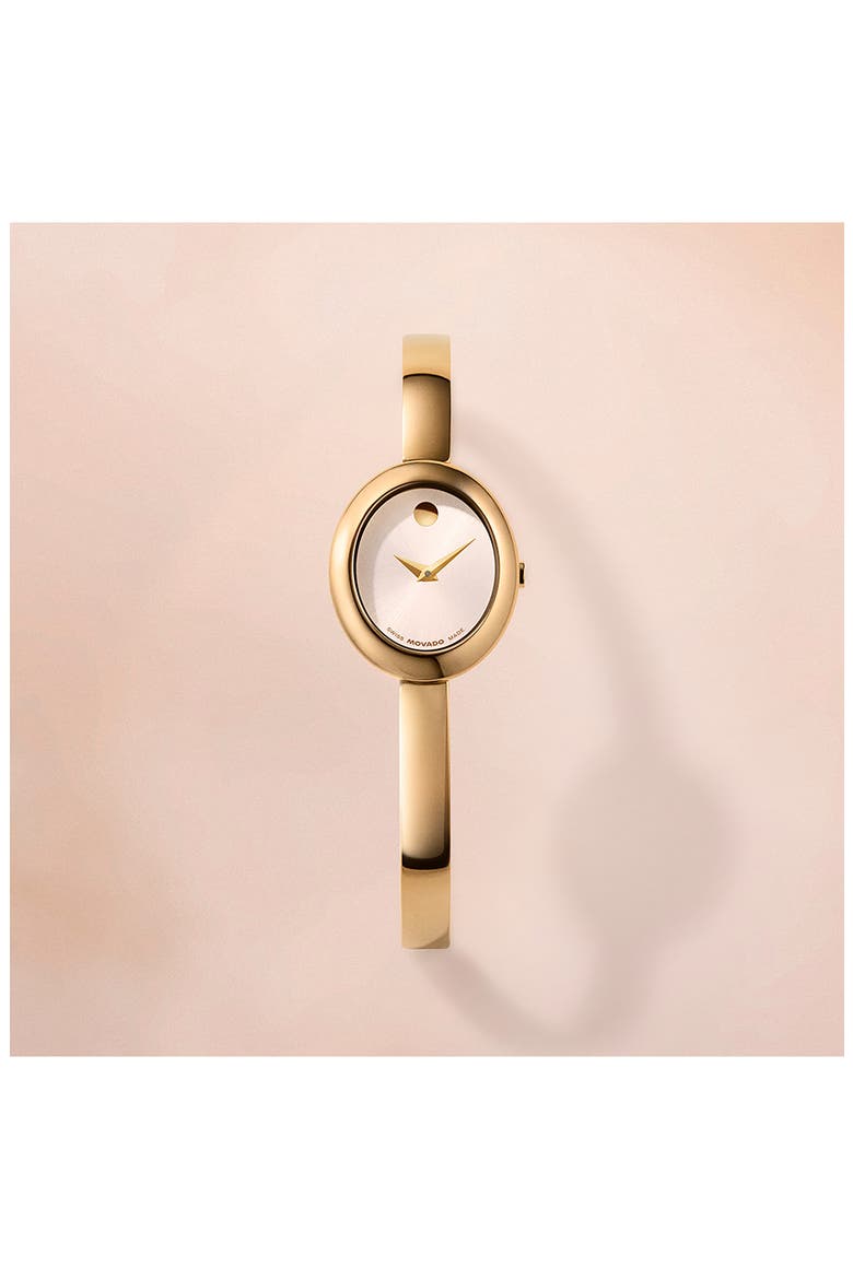Museum Oval Bangle Watch, 22mm x 26mm, Alternate, color, SILVER DIAL