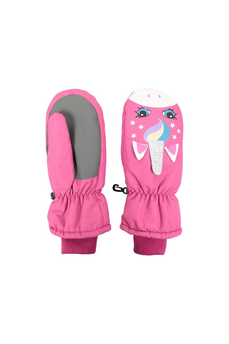 Critter Unicorn Ski Mittens, Alternate, color, Pink
