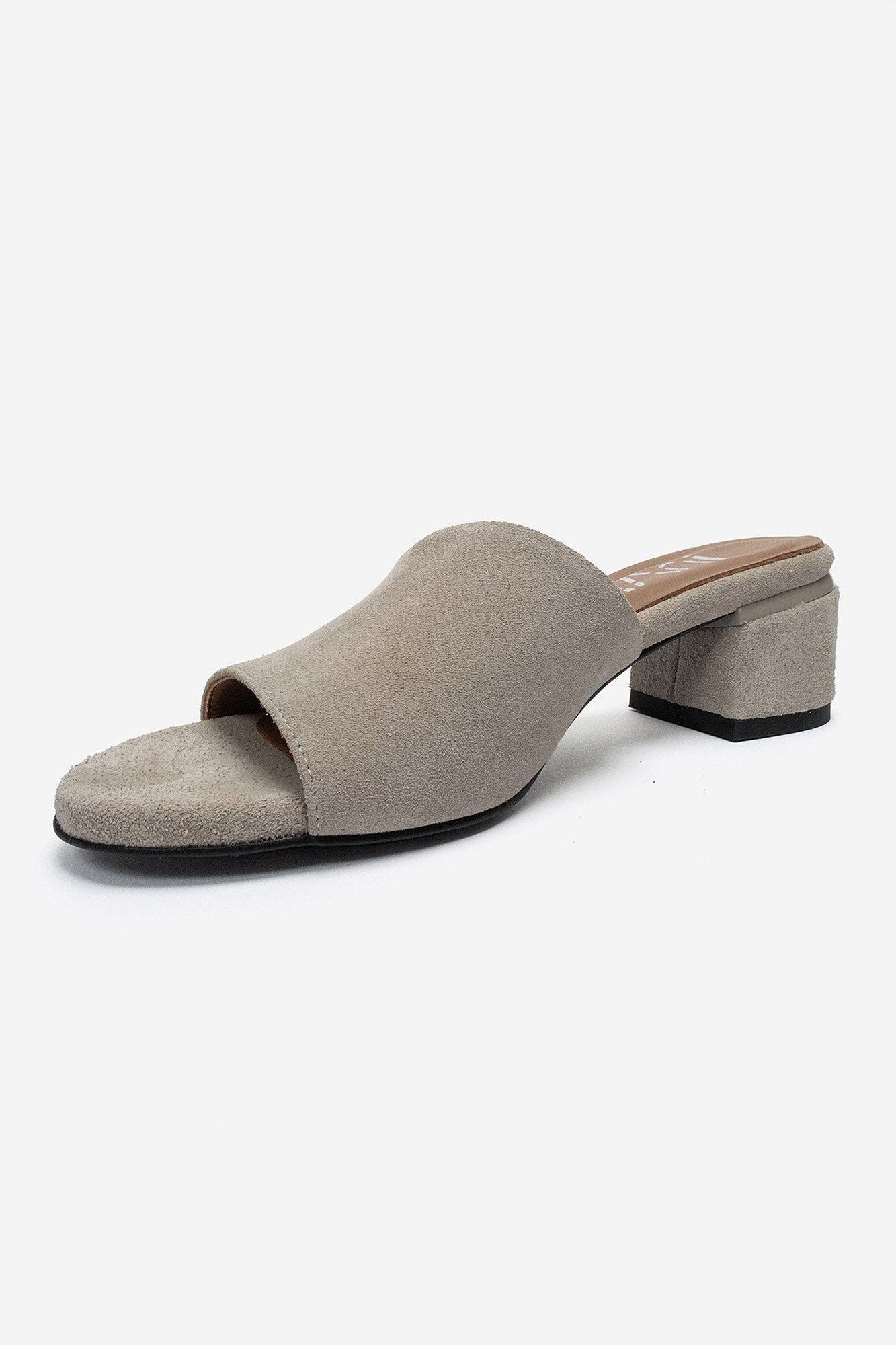Delavie Leather Block Heel Sandal, Alternate, color, Beige Suede