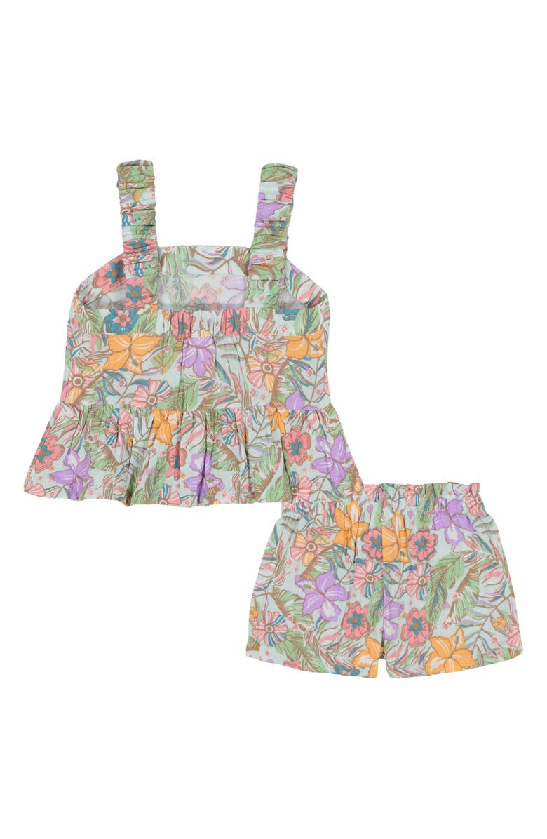 Roxy Floral Cotton Peplum Tank & Shorts Set, Alternate, color,