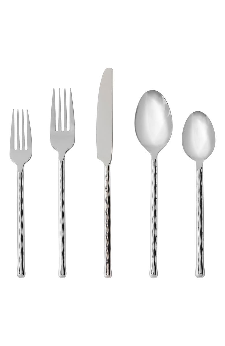 Fortessa Spindle 5-Piece Place Setting, Main, color, Silver