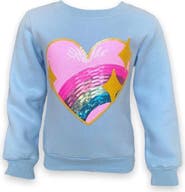 Lola + The Boys Rainbow Sparkle Heart Sweatshirt