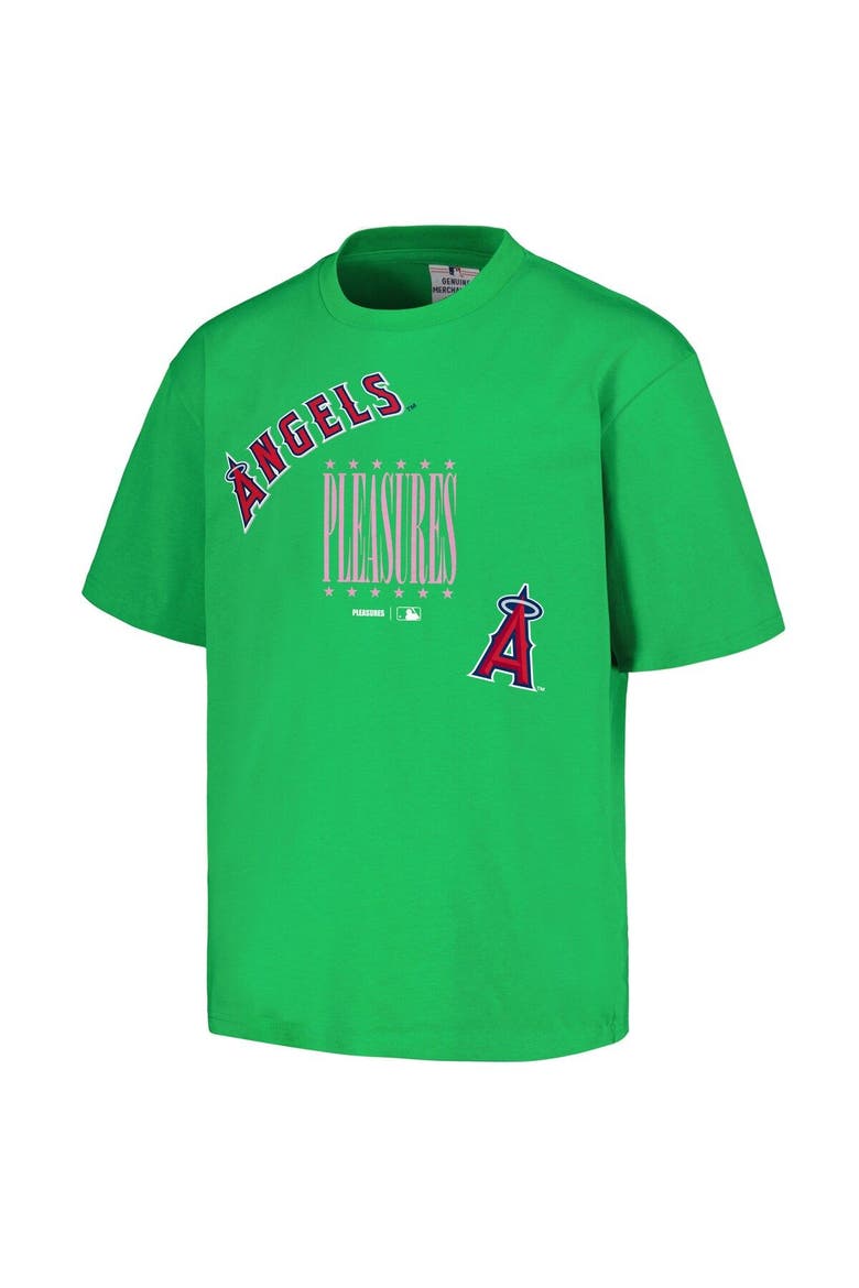 Men's PLEASURES  Green Los Angeles Angels Repurpose T-Shirt, Alternate, color, Green