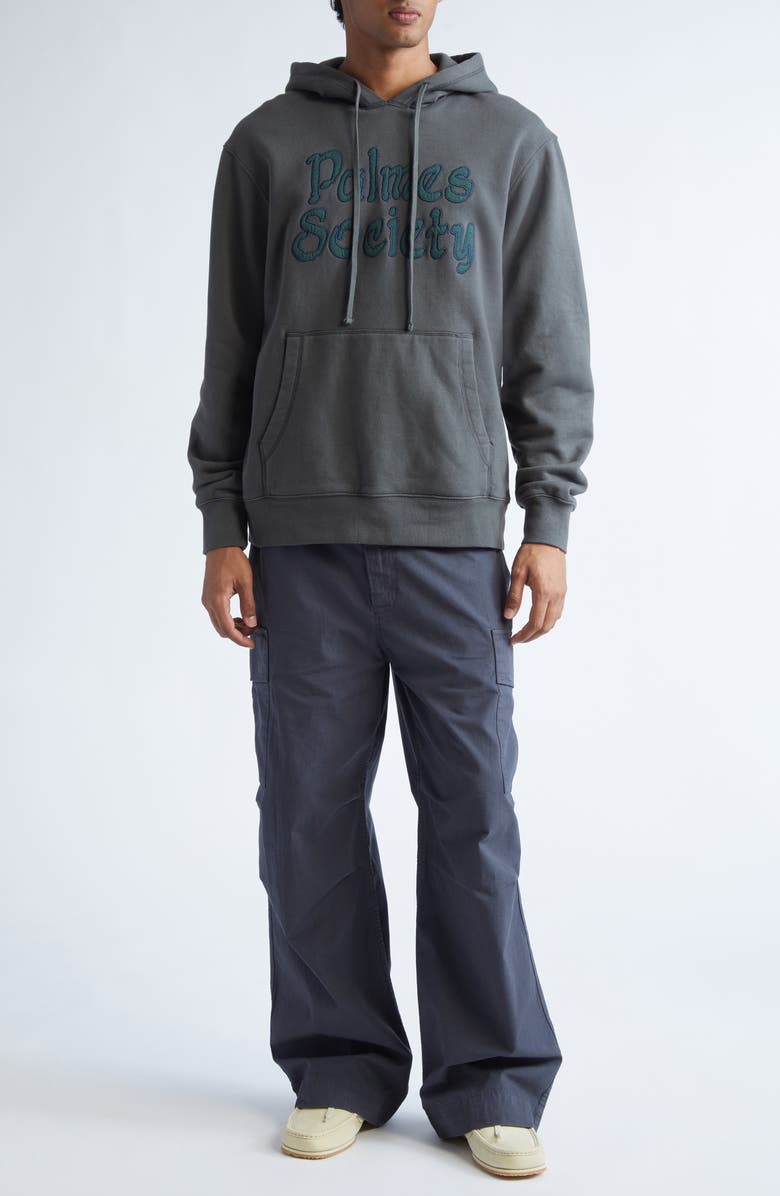 PALMES Society Logo Appliqué Hoodie, Alternate, color, Charcoal