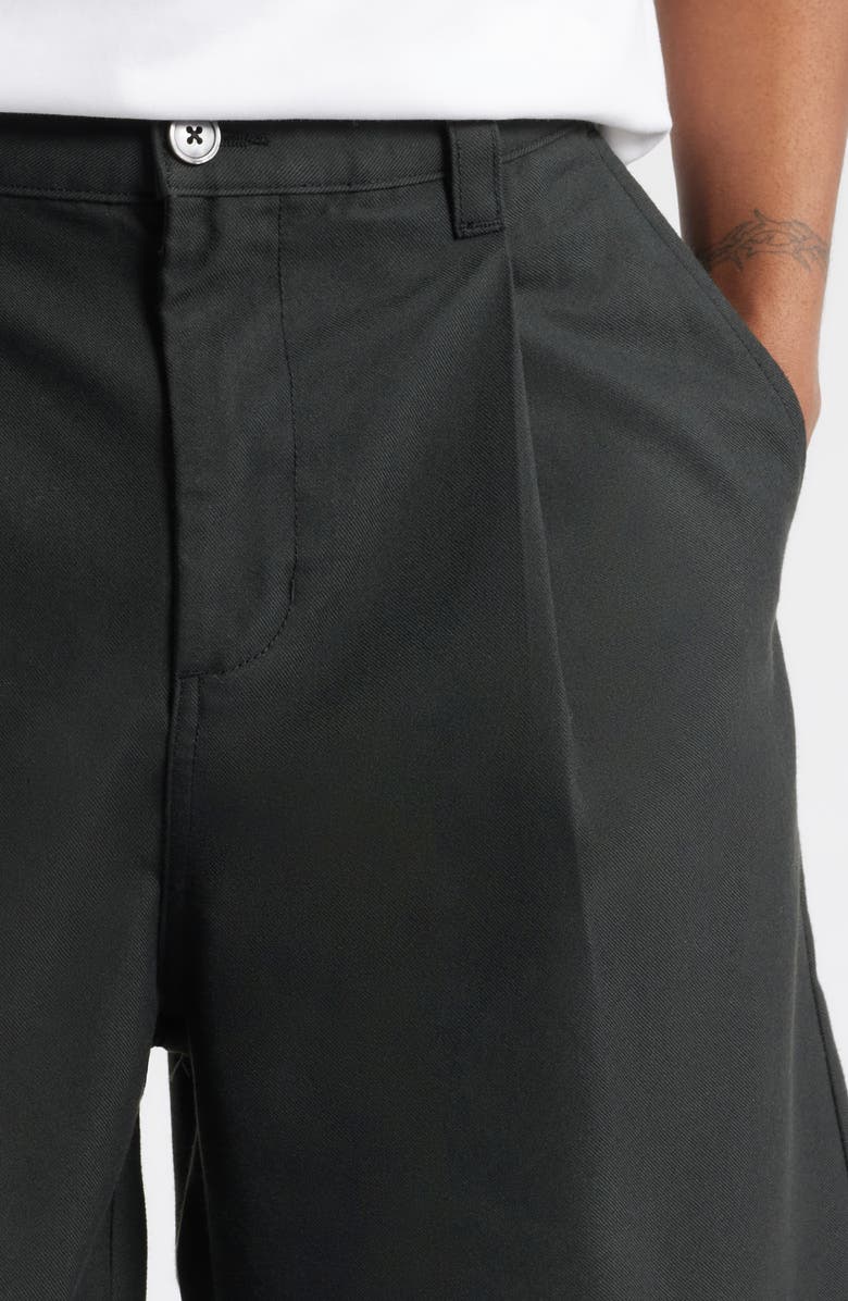 Obey Oliver Pleated Cotton Twill Shorts, Alternate, color, 