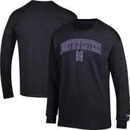 Champion Men's Champion  Black Northwestern Wildcats Arch Over Logo Long Sleeve T-Shirt