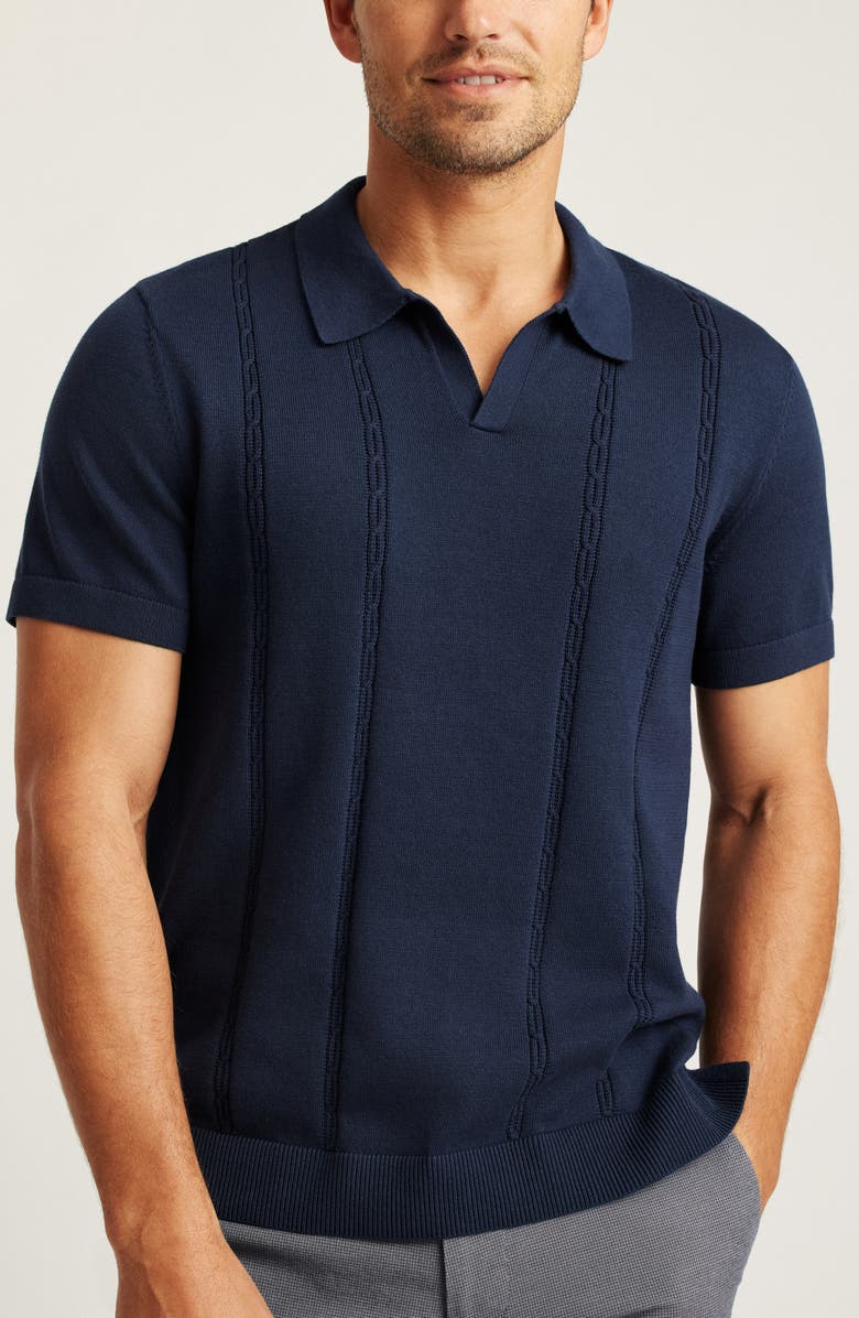 Bonobos Placed Cable Johnny Collar Polo, Main, color, 