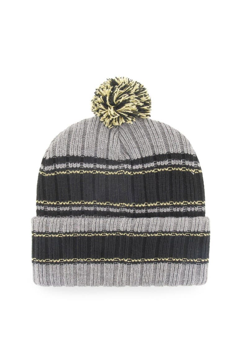 Men's '47 Graphite/Black New Orleans Saints Rexford Cuffed Knit Hat with Pom, Alternate, color, Graphite