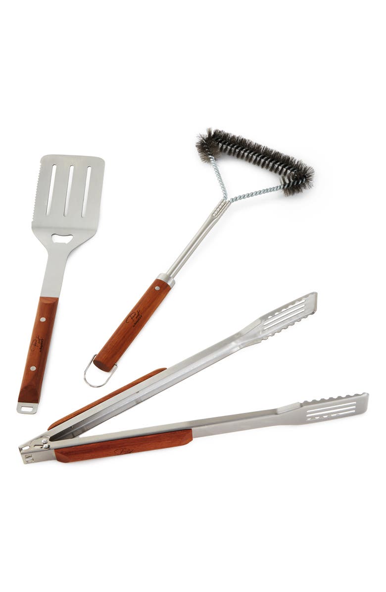 BergHOFF 3-Piece BBQ Tool Set, Main, color, Brown